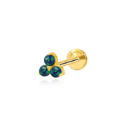 Titanium Mini Dark Opal Triangle Flat Back Stud