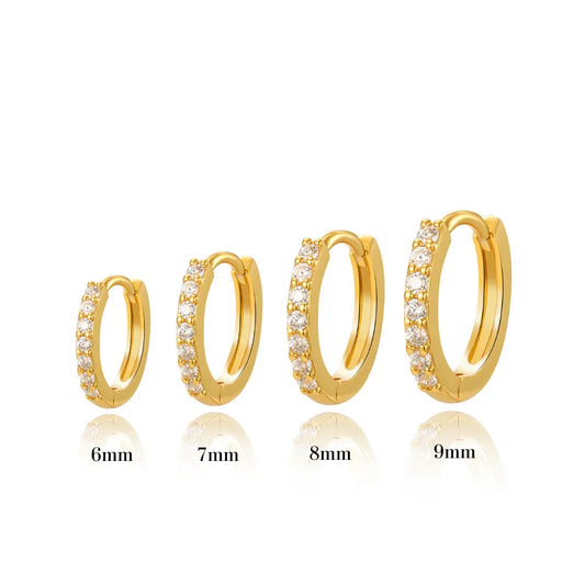 Classic Pave Gold Hoop Earring (20G)