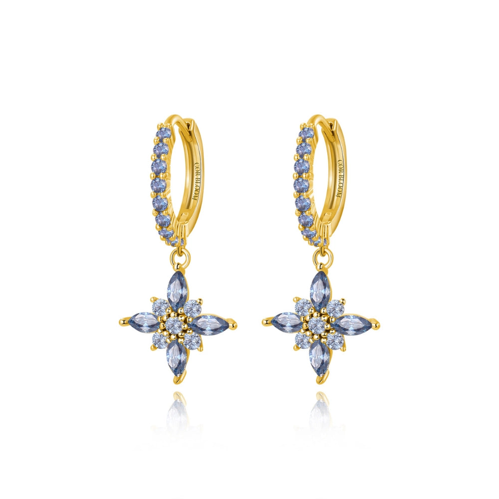 Lydia Tanzanite Starflower Drop Earrings