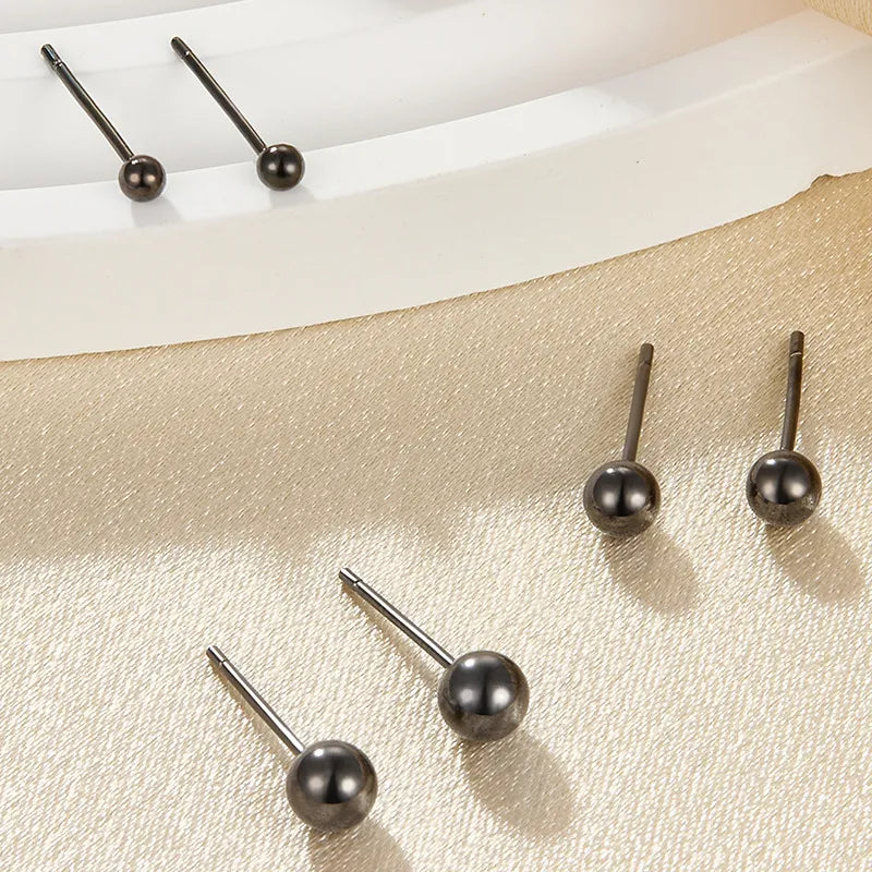 Titanium Minimal Ball Stud Earrings (20G)