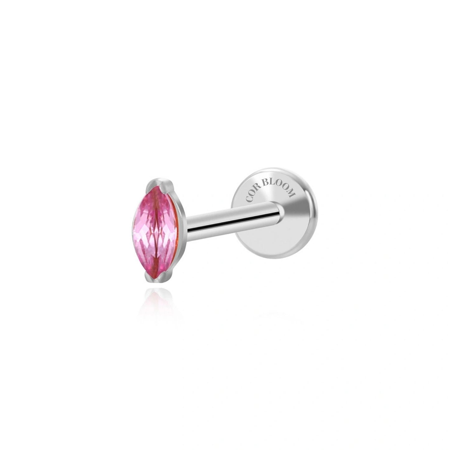 Titanium Ruby Marquise Flat Back Stud