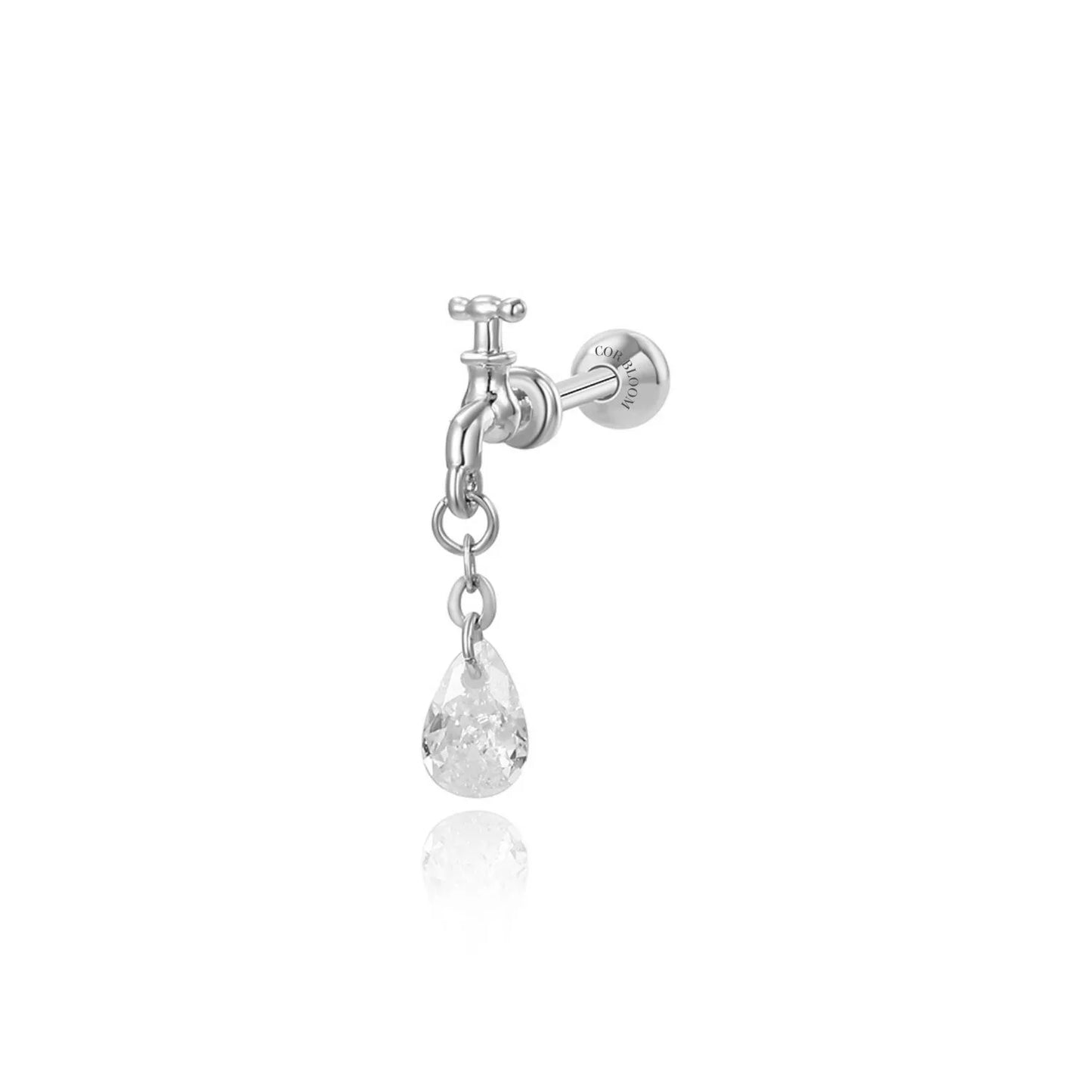 Diamond Faucet Screw Back Stud Earring