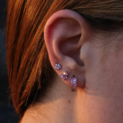 Titanium Pink Tourmaline Sugar Clicker | Conch Hoop