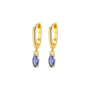 Doris Tanzanite Marquise Charm Hoop Earrings