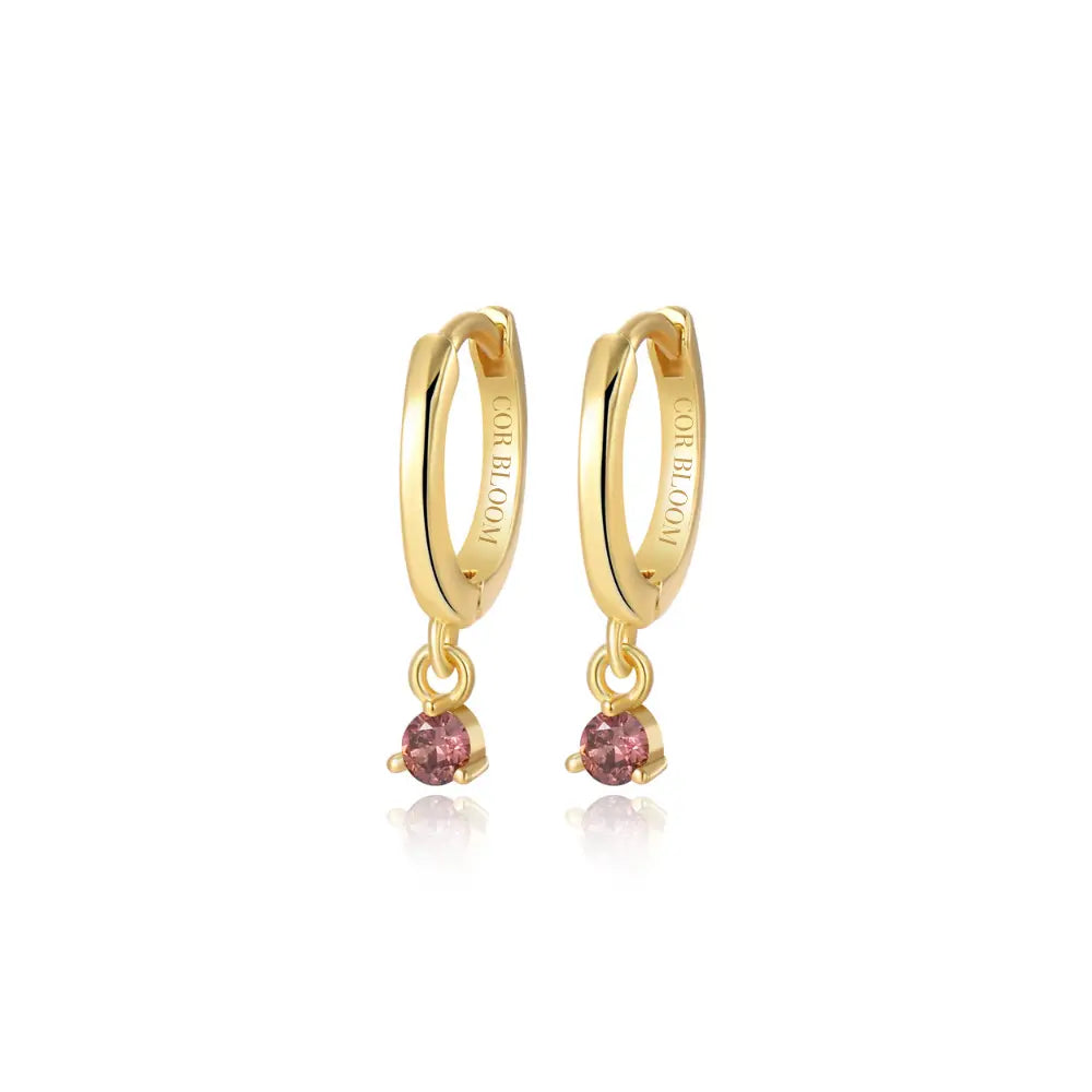 Elsa Rhodolite Mini Bling Hoop Earrings