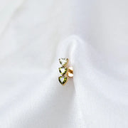 Titanium Adelpha Trio Heart Stud - Gradient Peridot