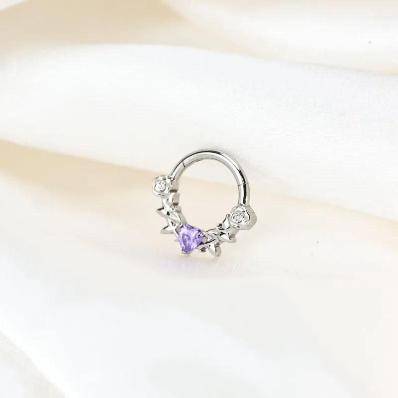 Titanium Artemis Thorned Rose Clicker - Amethyst Dream