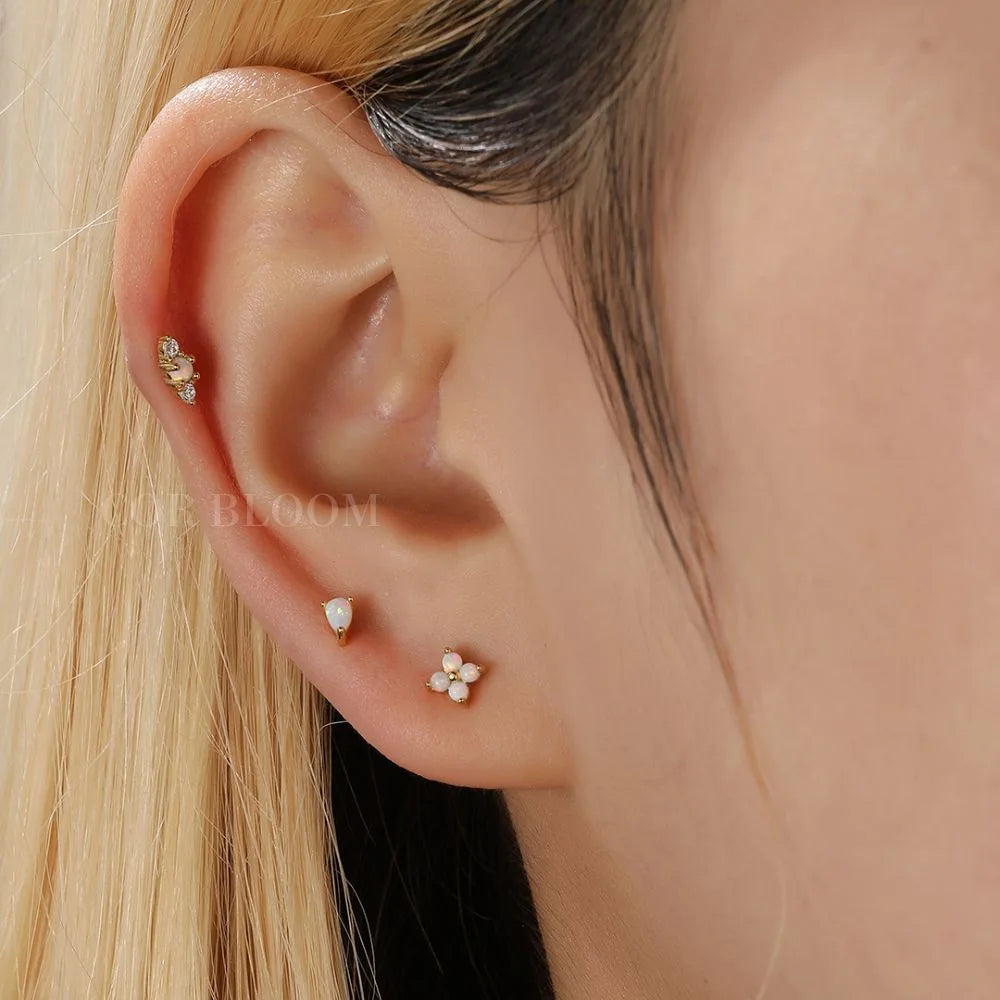 Hera Opal Flat Back Stud
