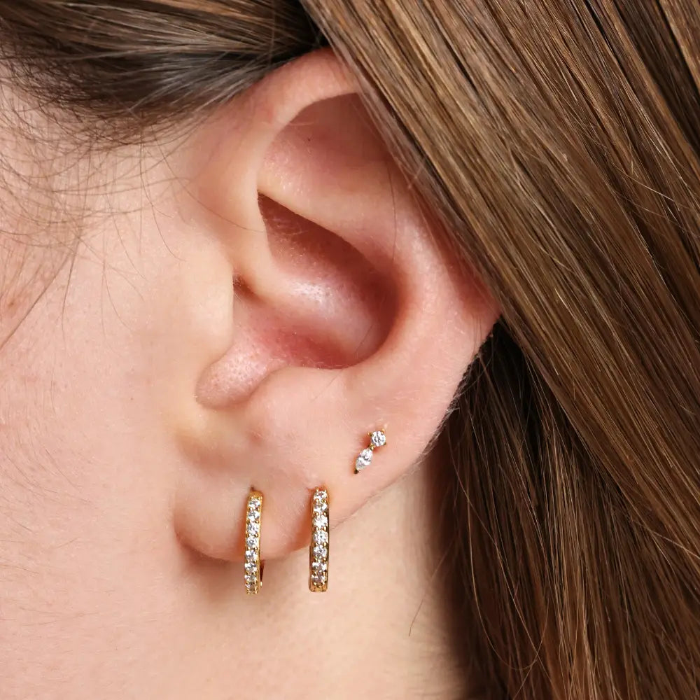 Titanium Eve Mini Marquise Stud - Crystal