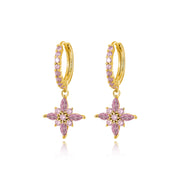Lydia Pink Starflower Drop Earrings
