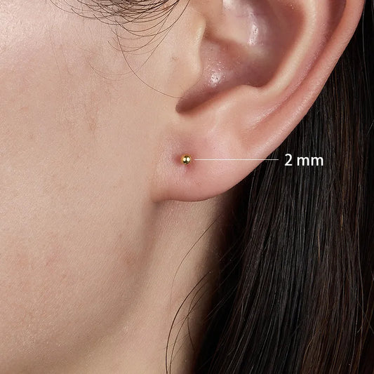 Titanium Minimal Ball Stud Earrings (20G)