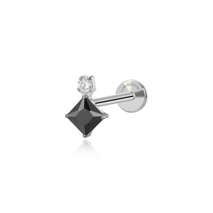 Titanium Aether Black Gemstone Flat Back Stud