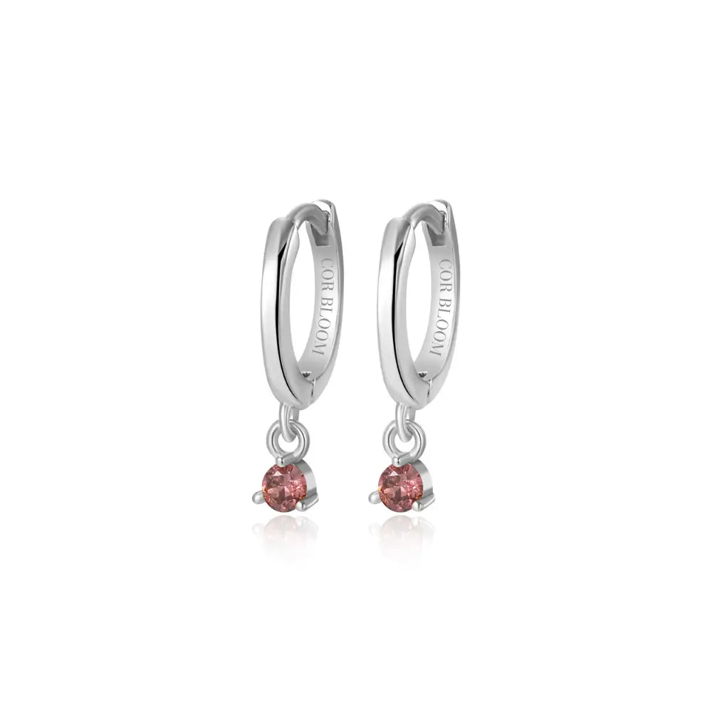Elsa Rhodolite Mini Bling Hoop Earrings