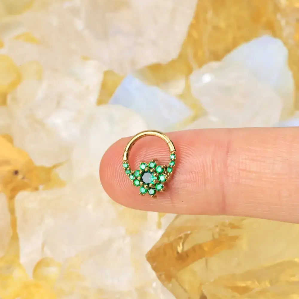 Emery Green Emerald Sunflower Clicker