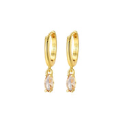 Doris Champagne Marquise Charm Hoop Earrings