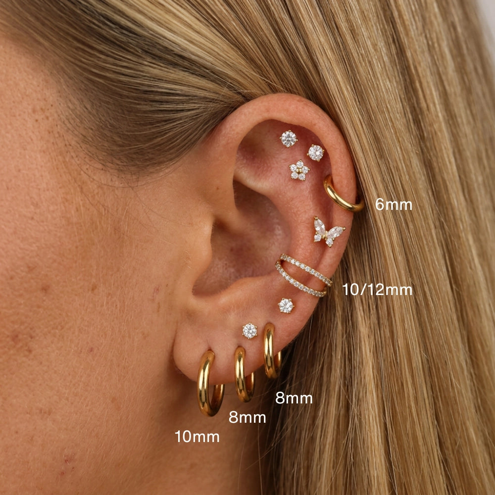 Titanium Duo Diamond Pave Clicker | Conch Hoop
