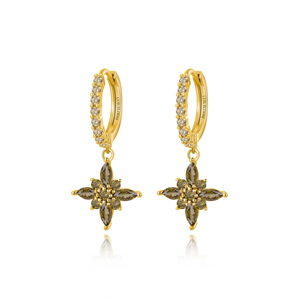 Lydia Peridot Starflower Drop Earrings