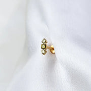 Titanium Mini Lyra Push Pin Flat Back Stud - Peridot