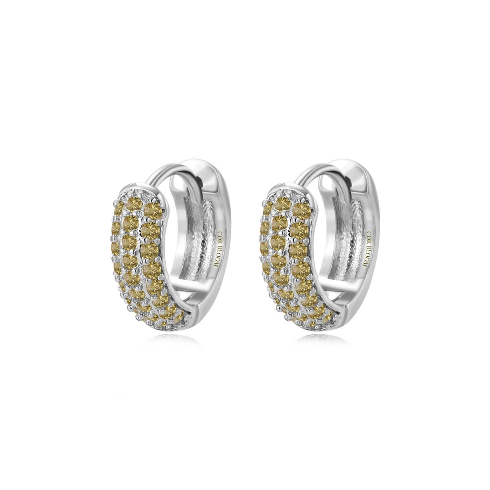 Lysander Pave Gem Hoop Earrings - Peridot