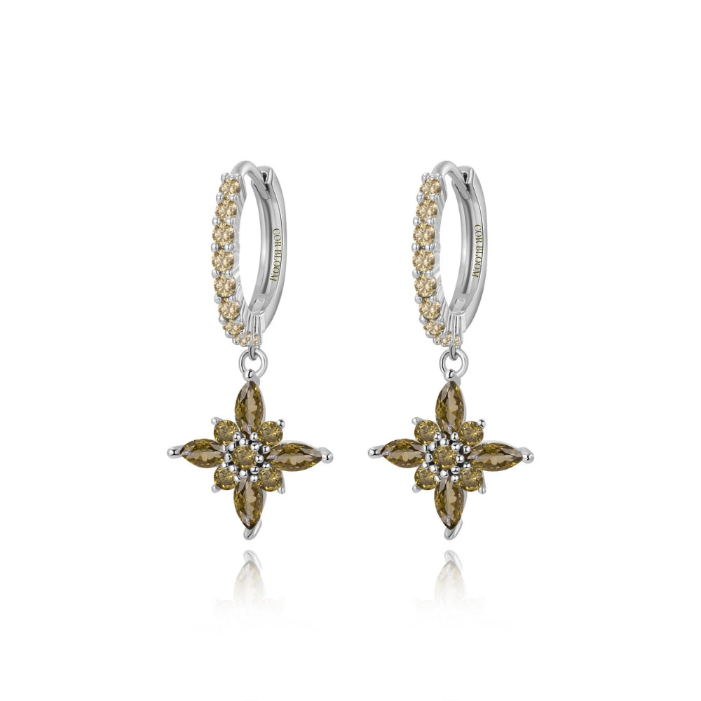 Lydia Peridot Starflower Drop Earrings