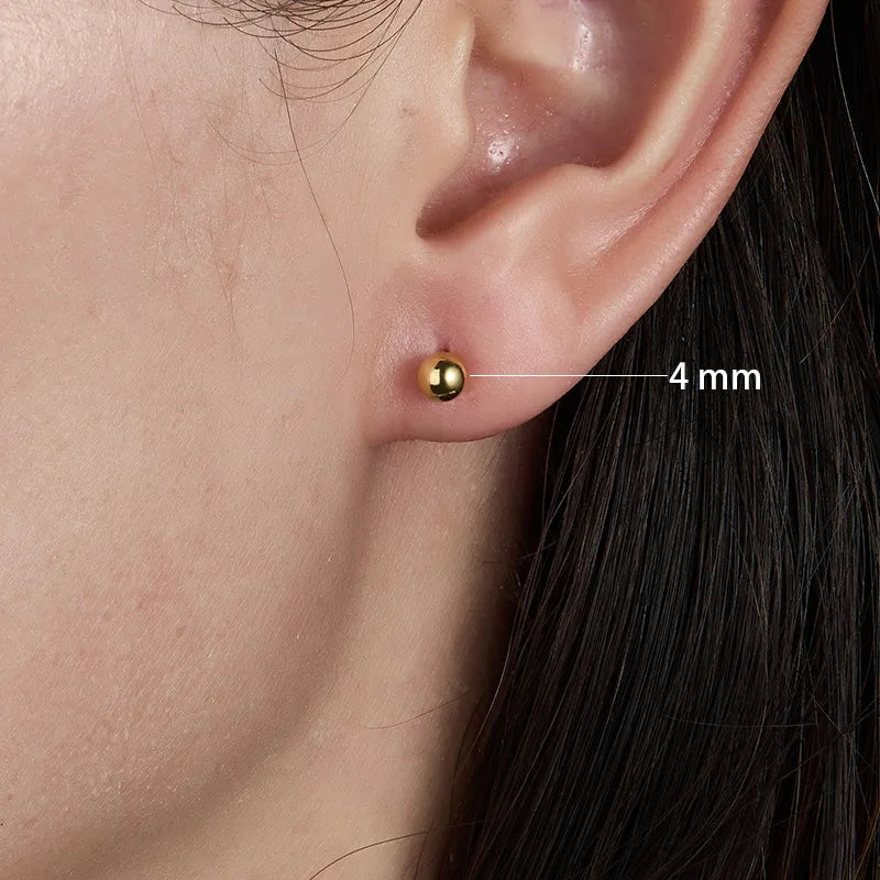 Titanium Minimal Ball Stud Earrings (20G)