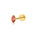 Titanium Elynn Red Garnet Marquise Flat Back Stud