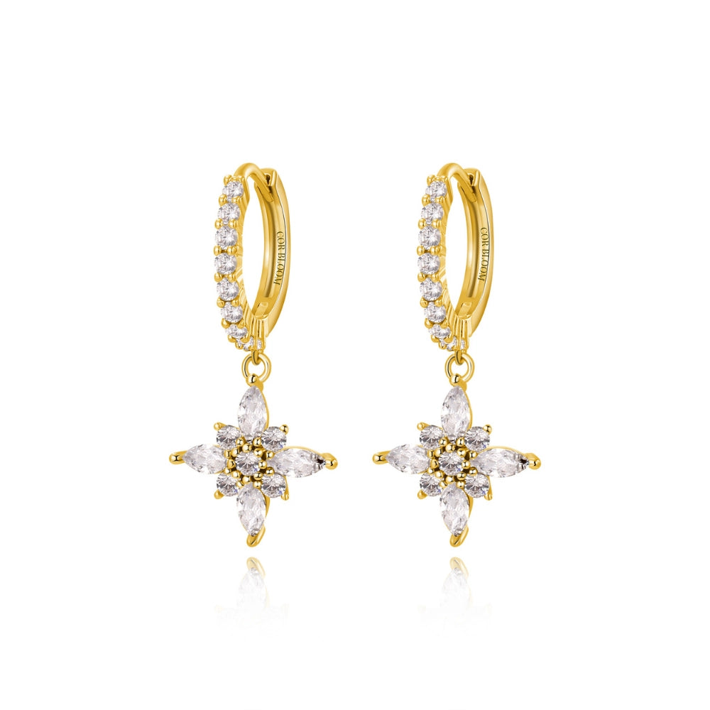 Lydia Crystal Starflower Drop Earrings