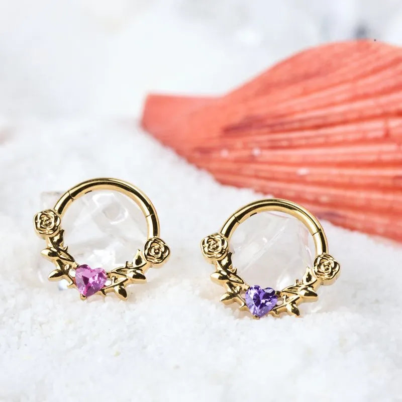 Titanium Artemis Thorned Rose Clicker - Amethyst Dream