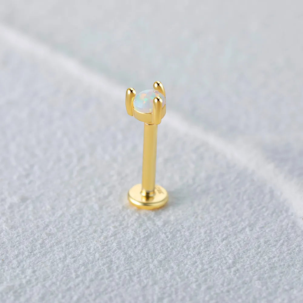 Freya Round Opal Labret Piercing Stud