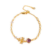 Amethyst Wisdom Iris Charm Bracelet