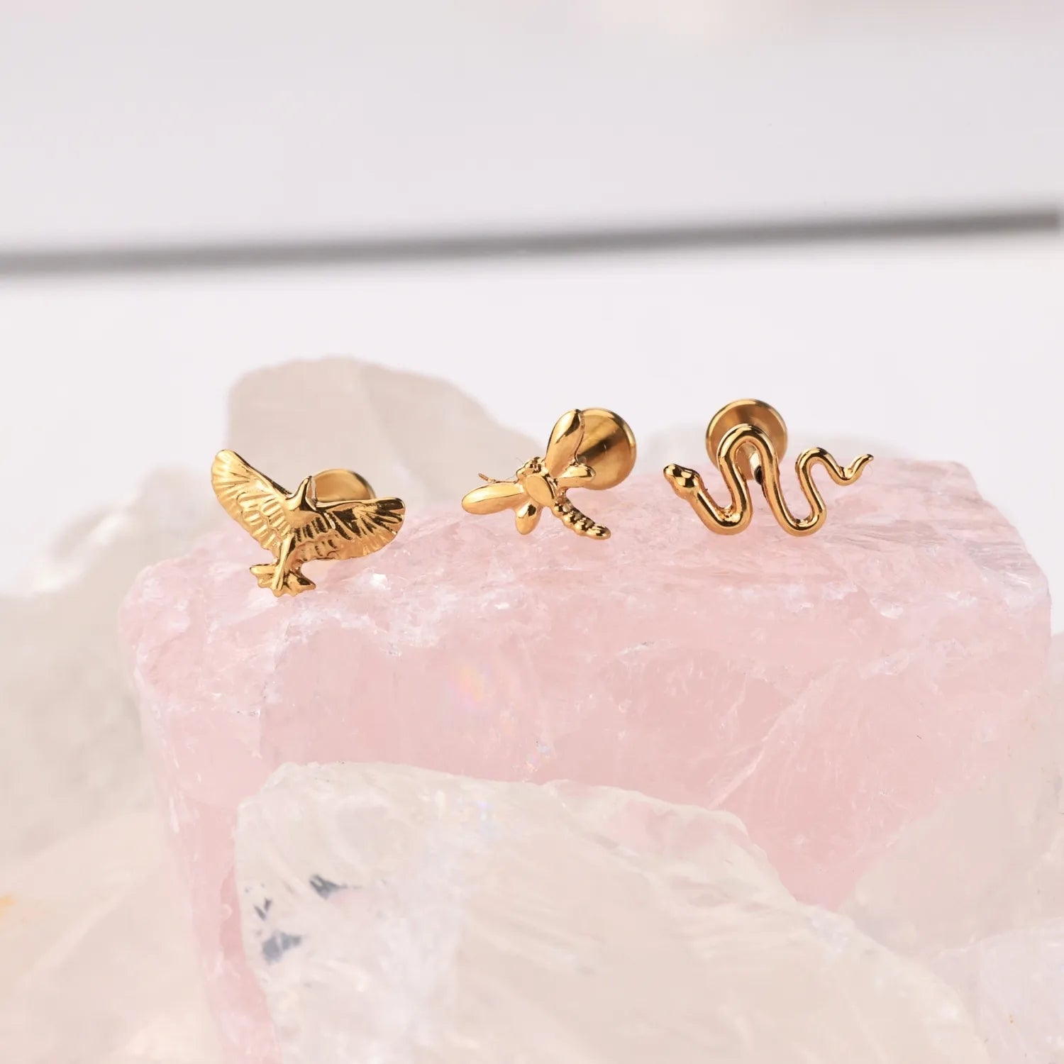 Titanium Mini Dragonfly Piercing Earring