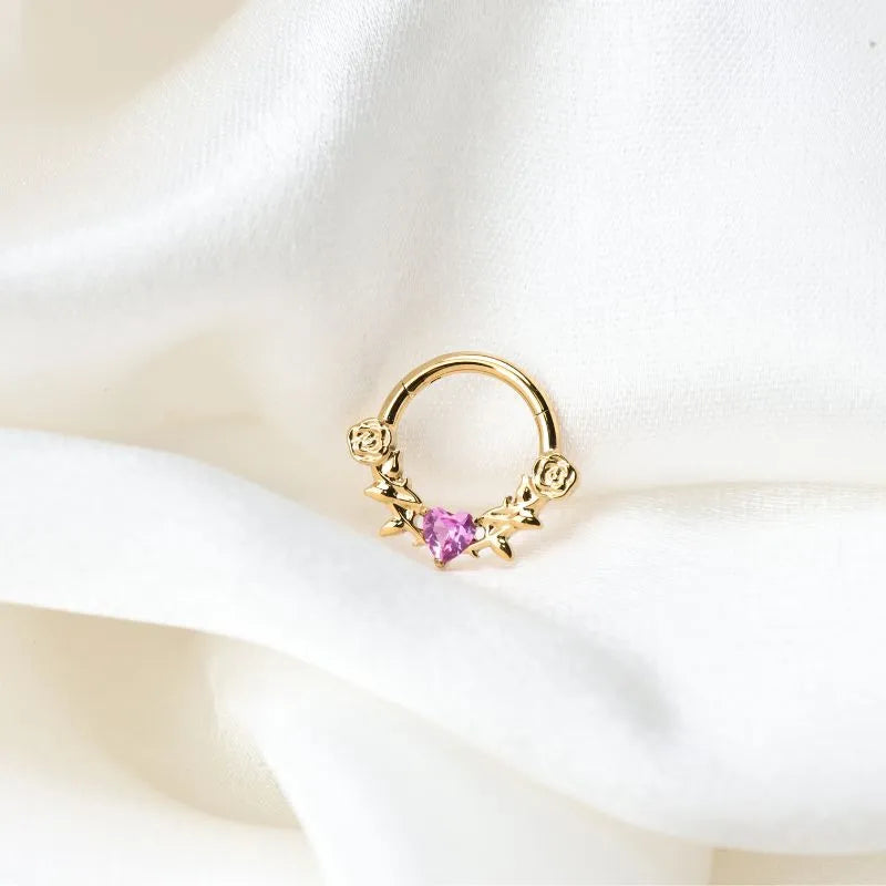 Titanium Artemis Thorned Rose Clicker - Graceful Ruby