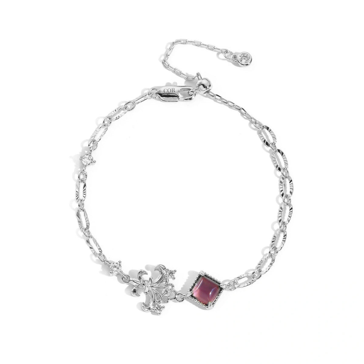 Amethyst Wisdom Iris Charm Bracelet