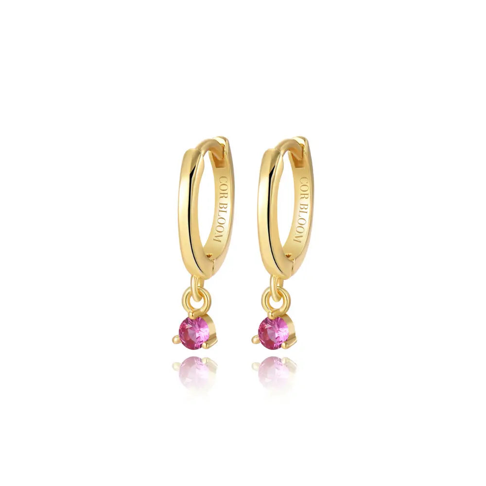 Elsa Ruby Mini Bling Hoop Earrings