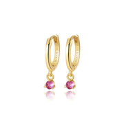 Elsa Ruby Mini Bling Hoop Earrings