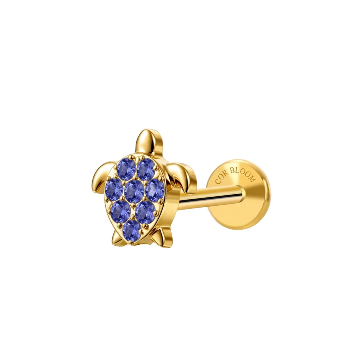 Titanium Tanzanite Sea Turtle Stud
