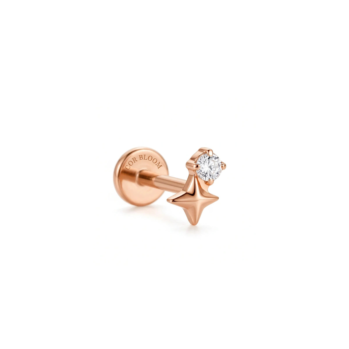 Titanium Sirius Star Sparkle Flat Back Stud