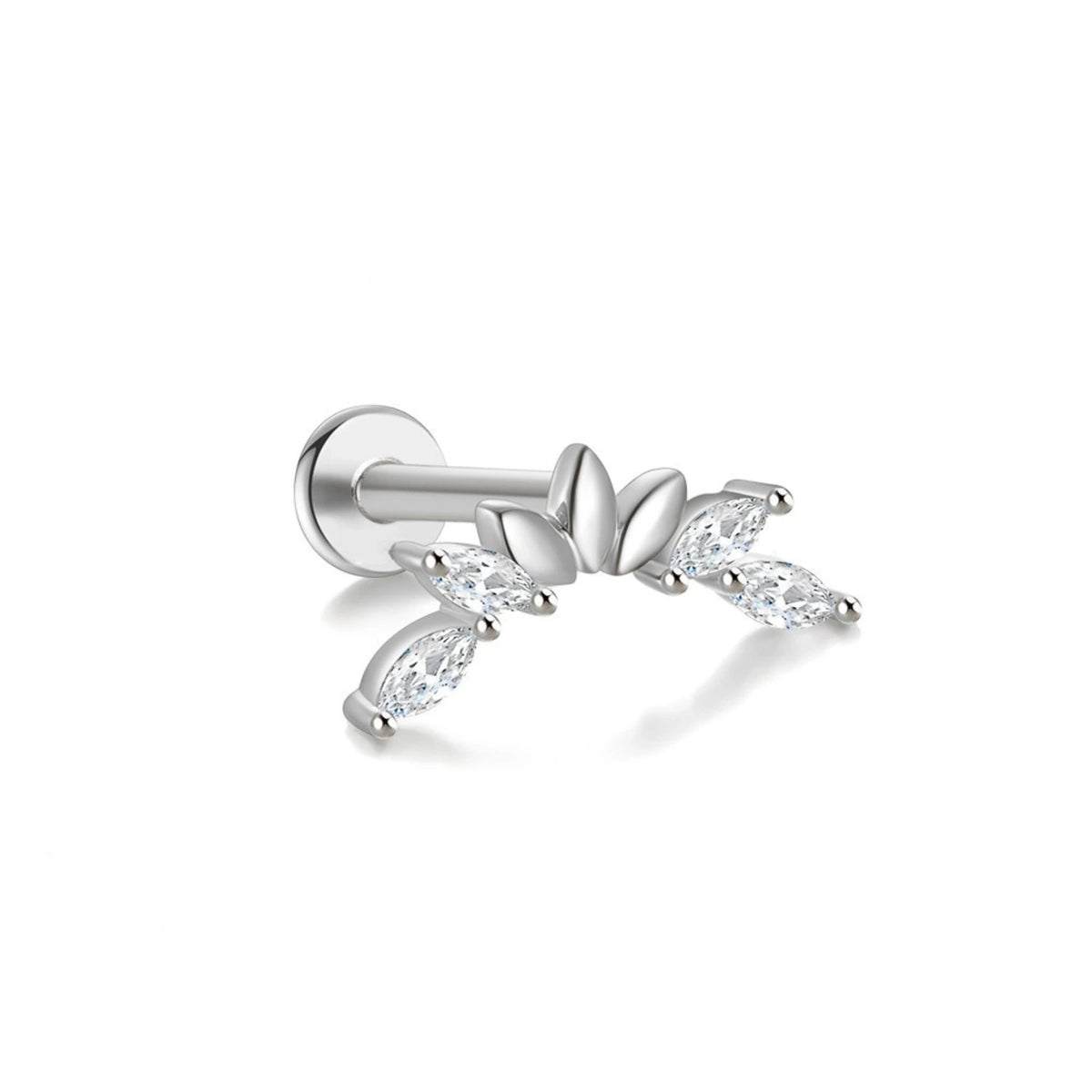 Seven-Petal Diamond Flat Back Stud
