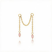 Titanium Holly Duo Marquise Cartilage Chain - Pink
