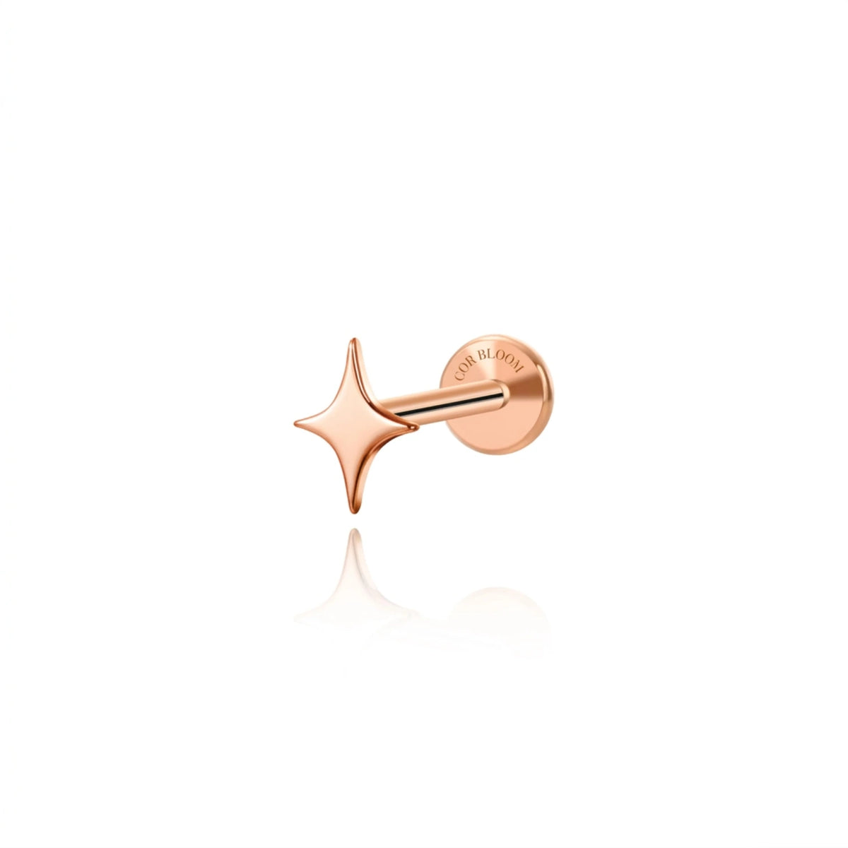Titanium Solid Astra Star Flat Back Stud