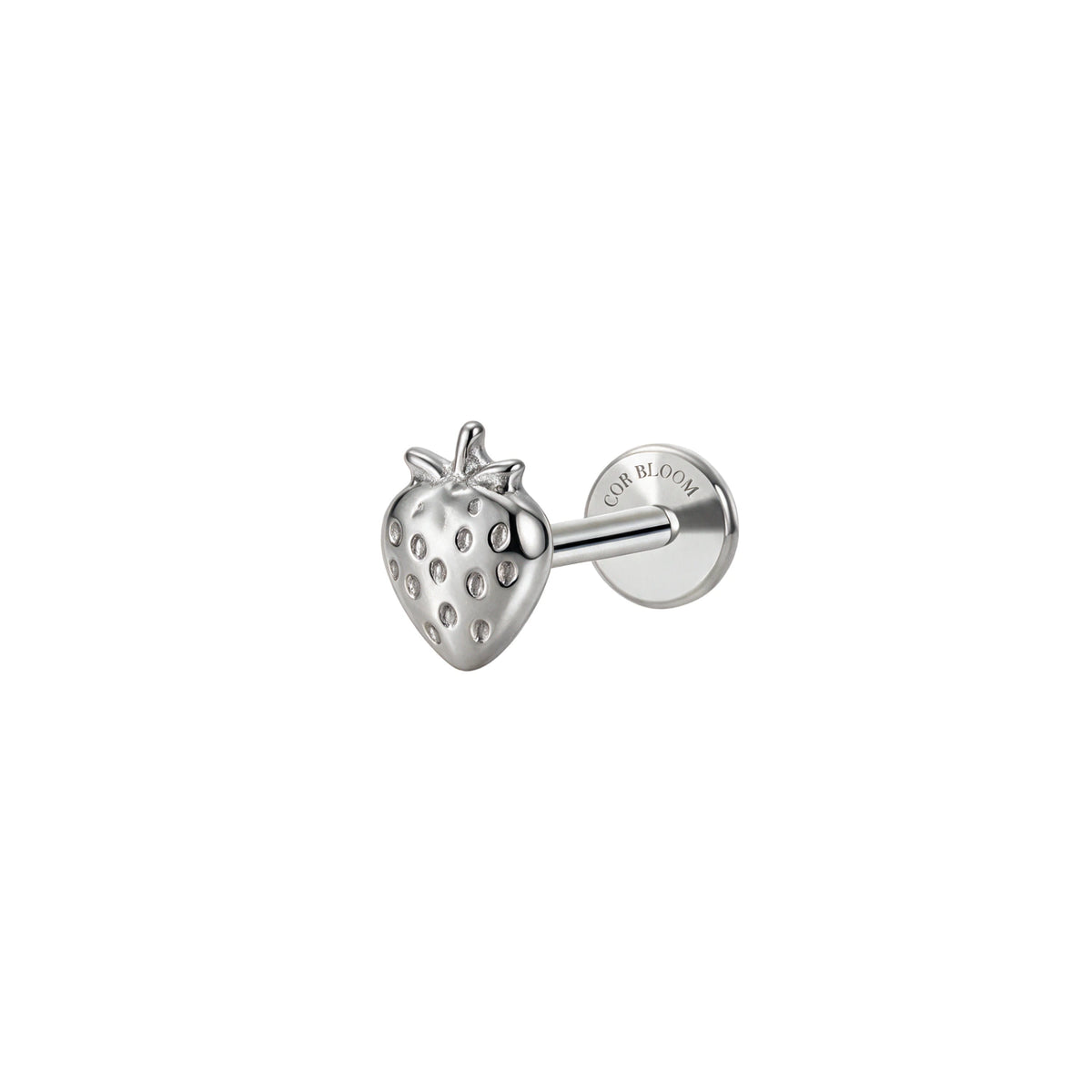 Titanium Strawberry Flat Back Stud