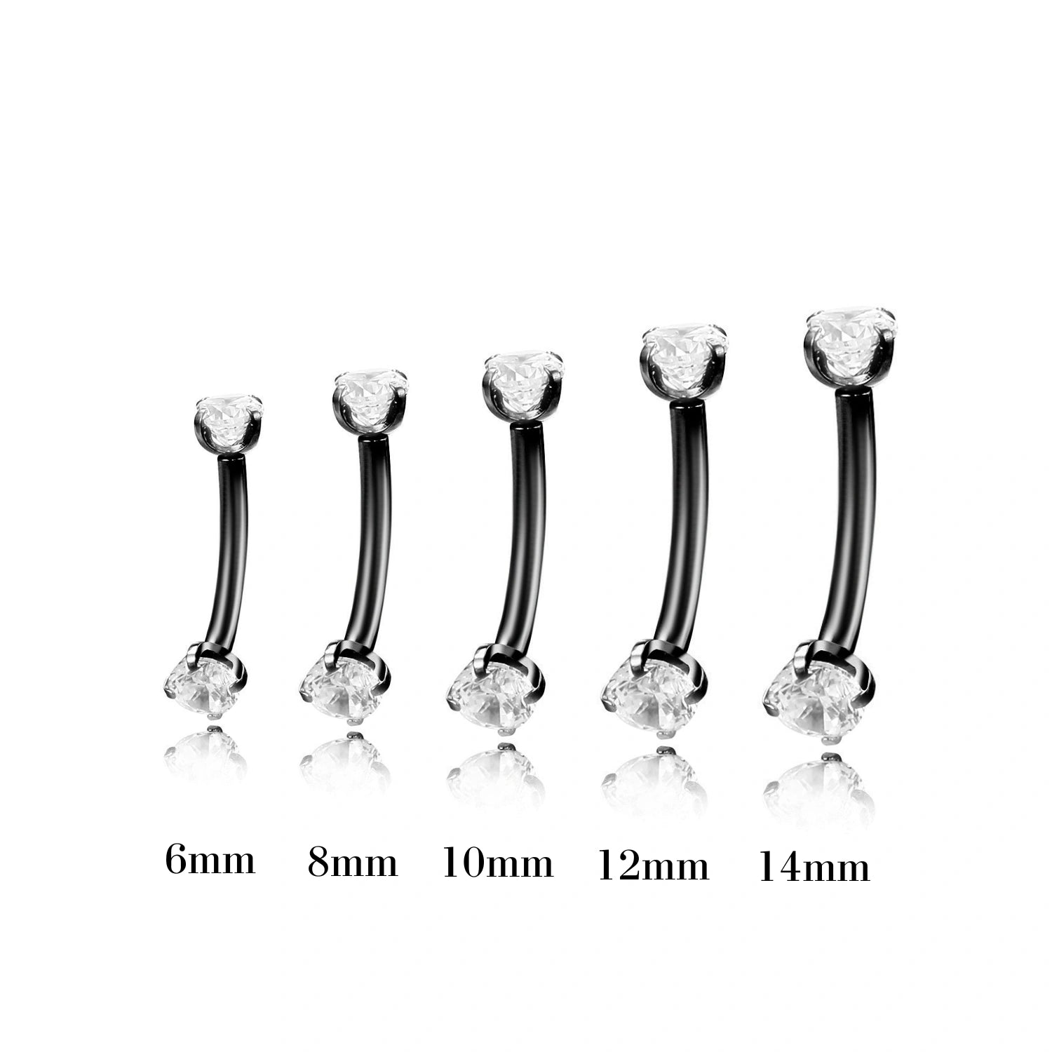 Implant-Grade Titanium Essential 3mm CZ Curved Barbell Piercing