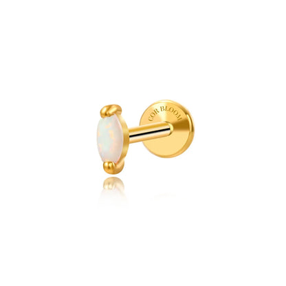 Oval Opal Labret Piercing Stud