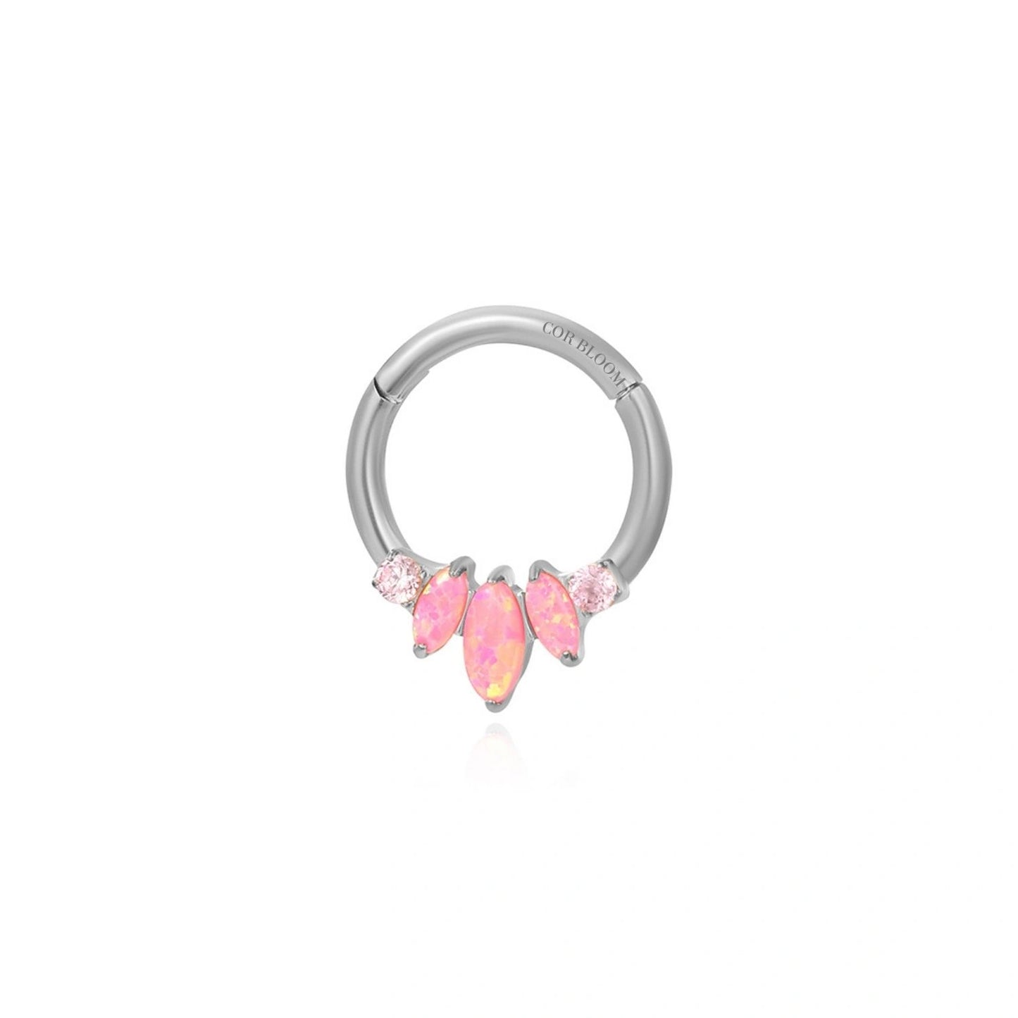 Titanium Pink Opal Trio Marquise Clicker