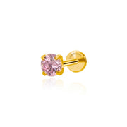 Titanium Freyja Multisize Pink Tourmaline Stud (Push Pin)