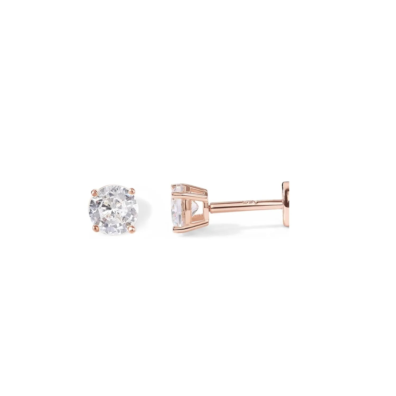 Minimal Round Cut CZ Piercing Stud - Threaded