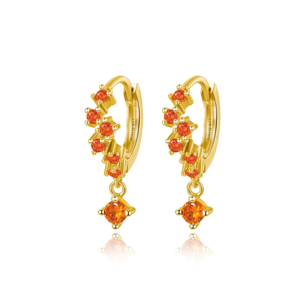 Nia Bling Cluster Hoops - Sicily Red