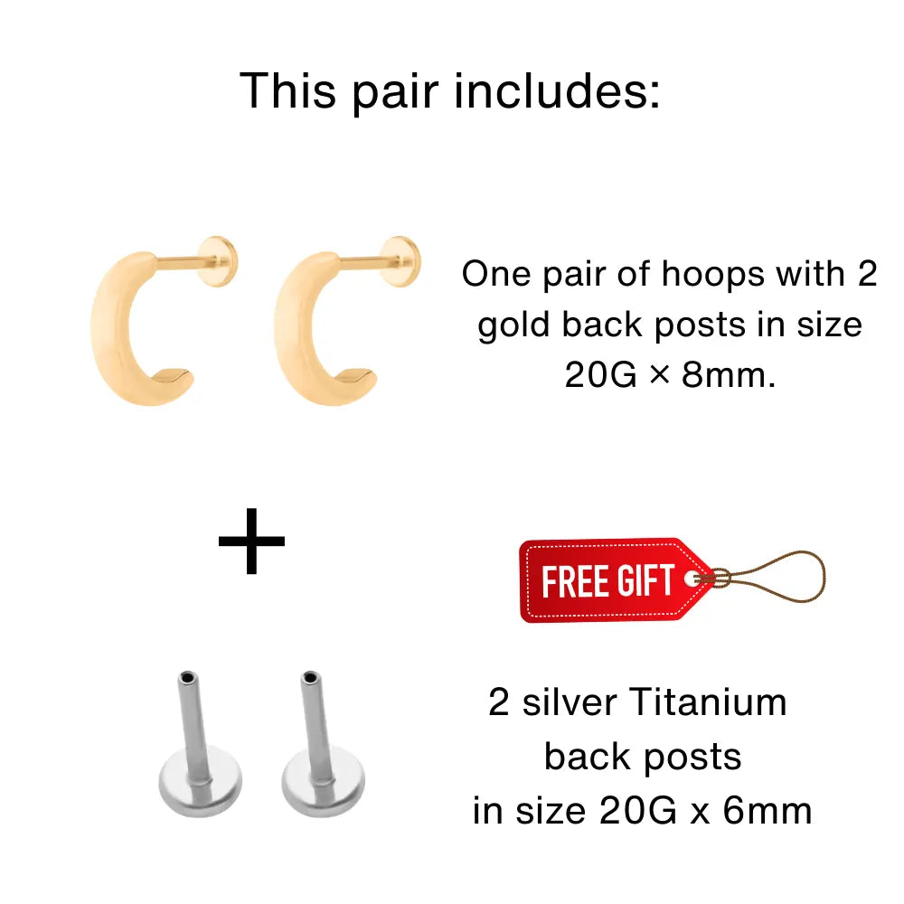 Sleek Flatback Hoops