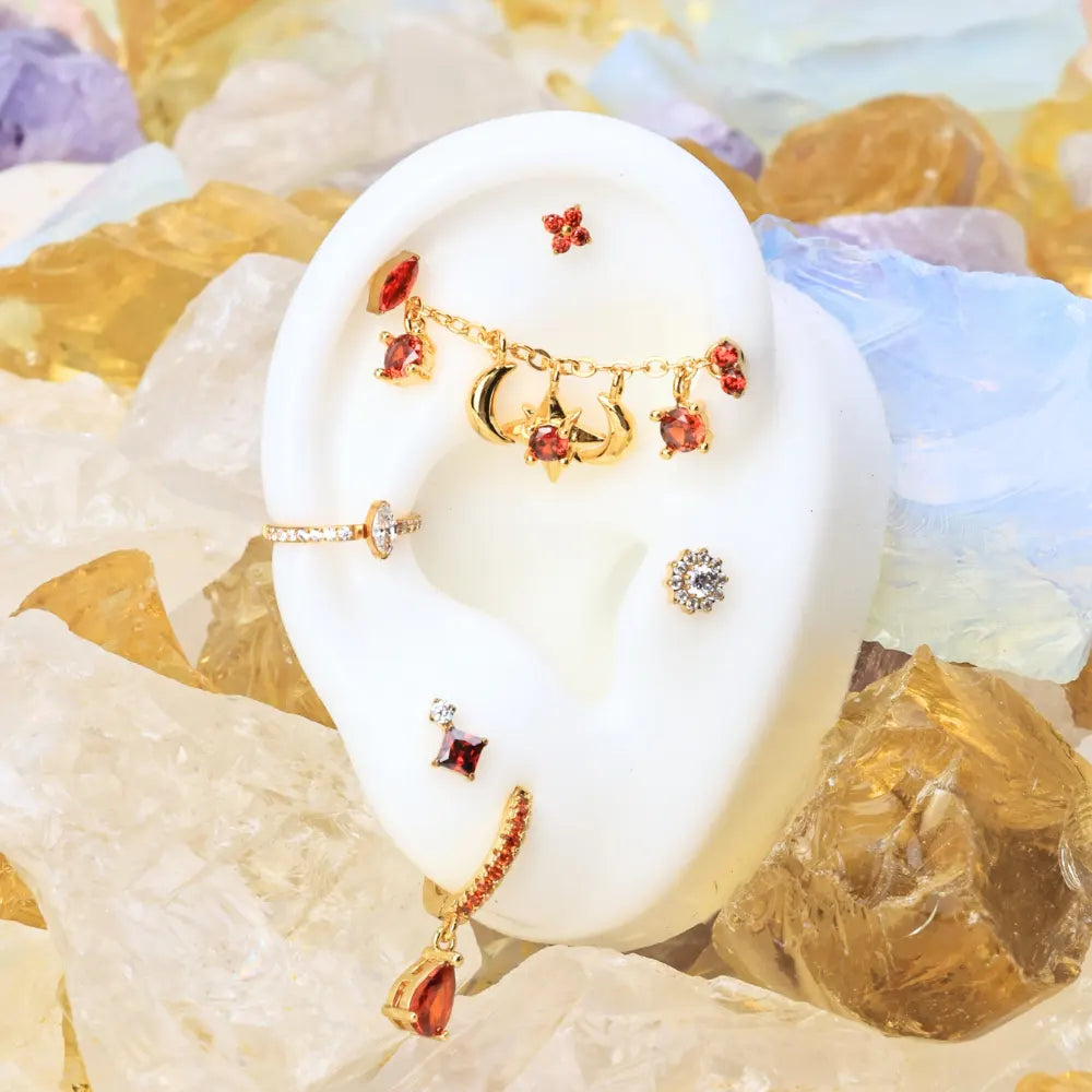 Titanium Diamond Sunflower Flat Back Stud