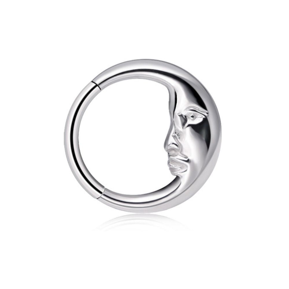 Titanium Sage Moon Daith Ring | Septum Clicker